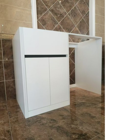 1200MM White Laundry Tub-Plywood Cabinet&Marble Bench with Sink